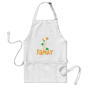 FAMILY words with love heart balloons Standard Apron