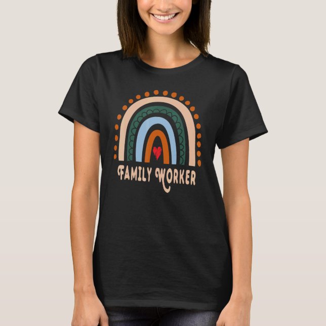 Family Worker Rainbow Cute Appreciation Essential  T-Shirt (Front)