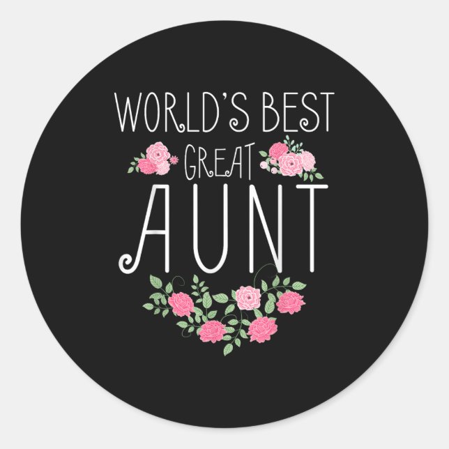 Family World's Great Aun Funny Auntie Ever Gift  Classic Round Sticker (Front)