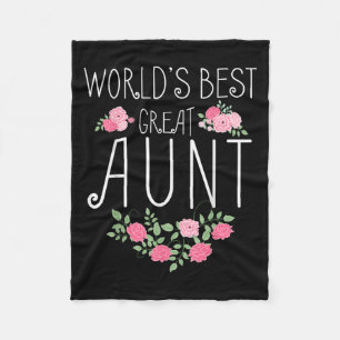 Family World's Great Aun Funny Auntie Ever Gift Fleece Blanket