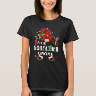 Family Xmas Pajama Godfather Gnome Buffalo Plaid M T-Shirt