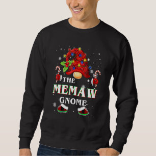 Family Xmas Pajama Memaw Gnome Buffalo Plaid Match Sweatshirt