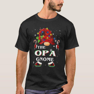 Family Xmas Pajama Opa Gnome Buffalo Plaid Matchin T-Shirt