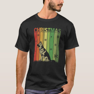 Family Xmas Pj Matching Retro German Shepherd Dog T-Shirt