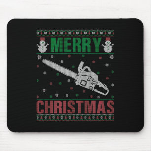 Family Xmas Pyjamas Matching Chainsaw Ugly Christm Mouse Pad