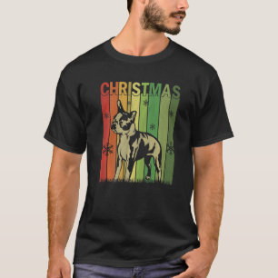 Family Xmas Pyjamas Matching Retro Boston Terrier  T-Shirt
