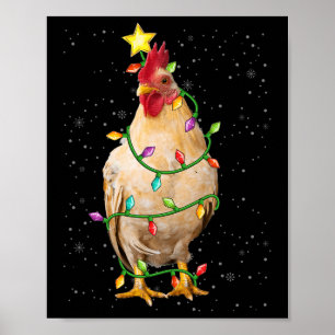Family Xmas Season Christmas Lights Chicken Ugly S Poster