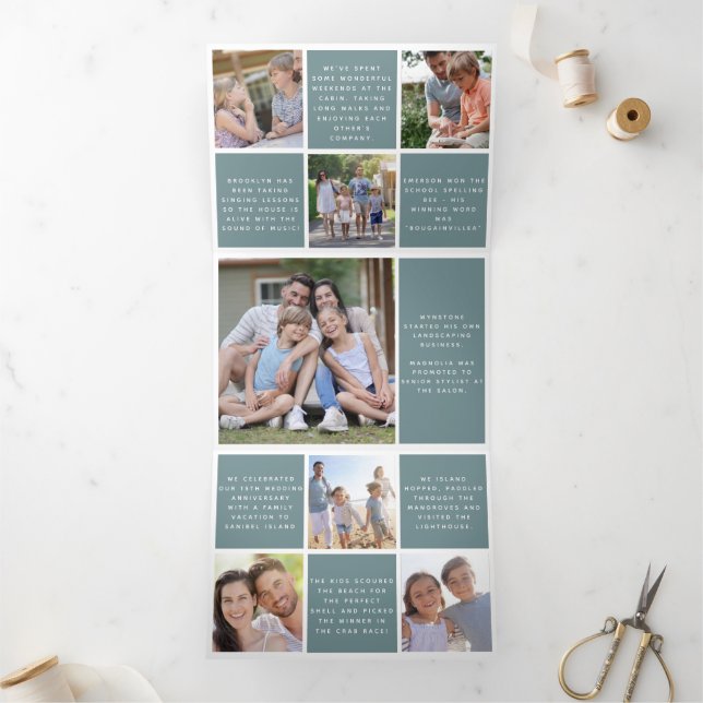Family Year in Review Photos Tri-Fold Holiday Card (Inside)