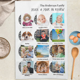 Family Year Photo Gallery 12 Pictures Personalised Tea Towel