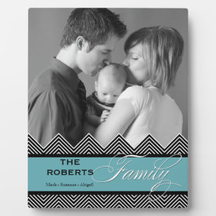 Family Zig Zag Chevron Modern Personalised Photo Plaque
