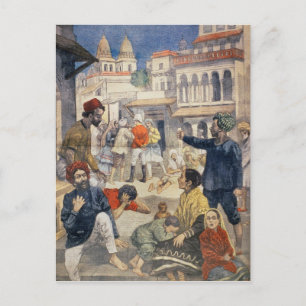 Famine in India Postcard