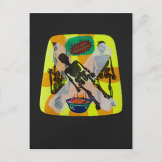 famine skeleton postcard