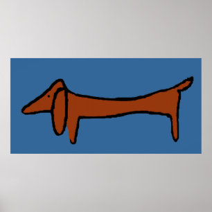 Famous Abstract Brown Dachshund Poster