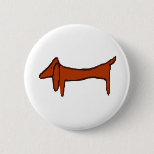 Famous Abstract Dachshund 6 Cm Round Badge