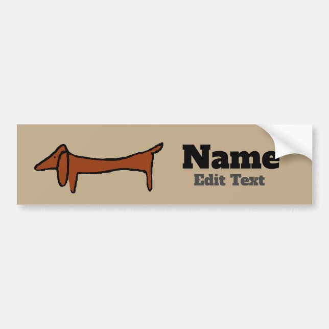 Famous Abstract Dachshund Bumper Sticker (Front)