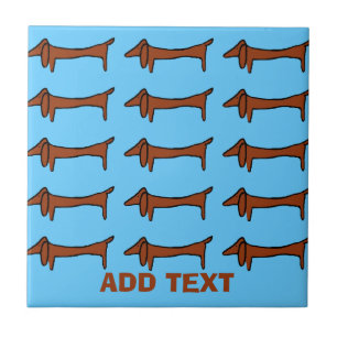Famous Abstract Dachshund Ceramic Tile