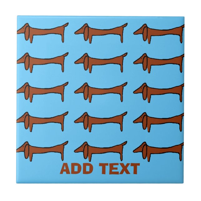 Famous Abstract Dachshund Ceramic Tile (Front)