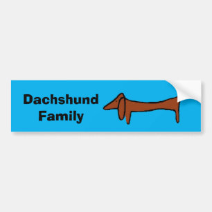 Famous Abstract Dachshund Family, edit text Bumper Sticker