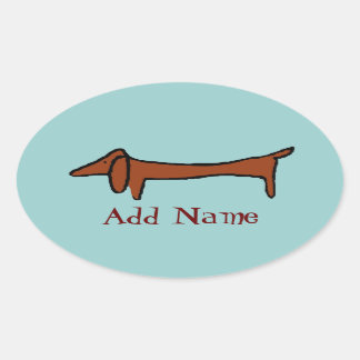 Famous Abstract Dachshund Oval Sticker