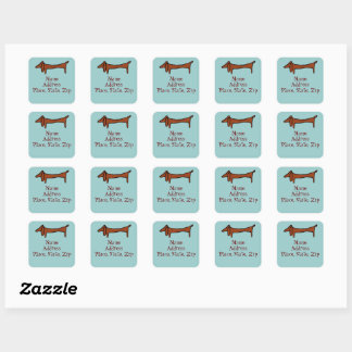 Famous Abstract Dachshund Square Sticker
