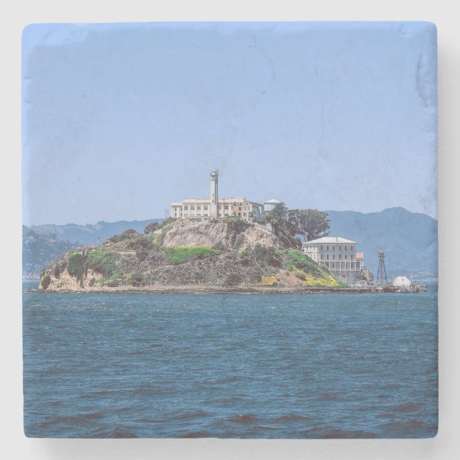 Famous Alcatraz Prison San Francisco California Stone Coaster (Front)