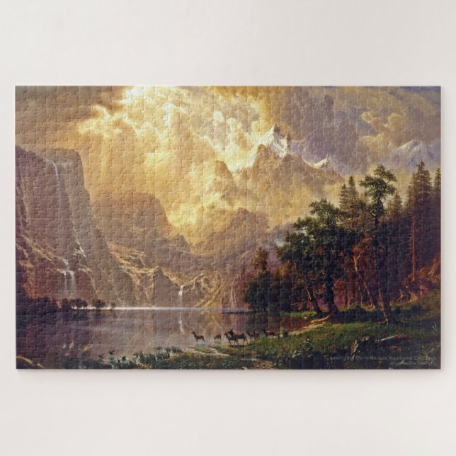 Famous Art Bierstadt Sierra Nevada California USA Jigsaw Puzzle (Horizontal)