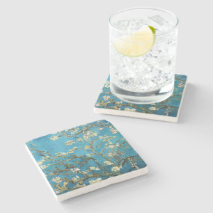 Famous art - Blossoming Almond Tree. Vincent van Stone Coaster