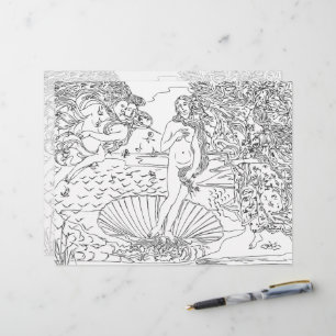 Famous Art Colouring Page Masterpiece Botticelli