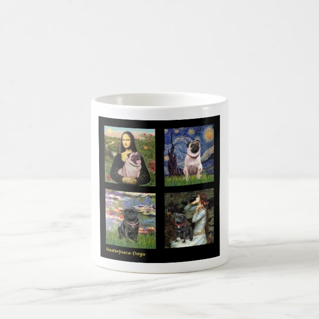 Famous Art Pug Composite #1 Coffee Mug (Center)