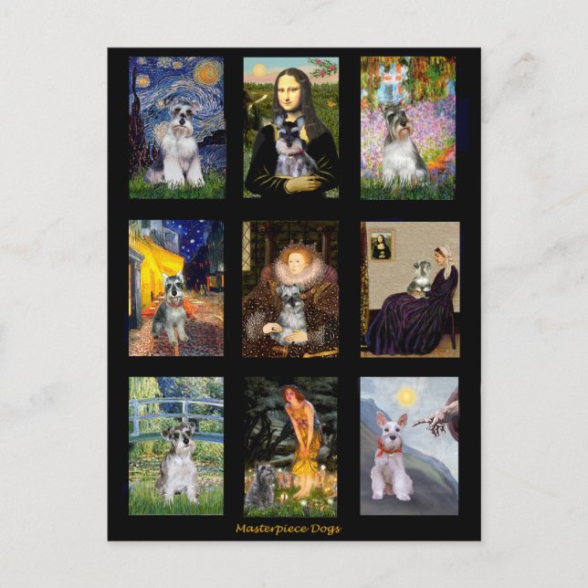 Famous Art Schnauzer Composite Postcard (Front)