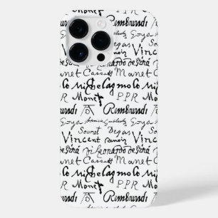 Famous Artists' Signatures Pattern iPhone 14 Pro Max Case