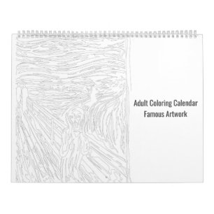 Famous Artwork Adult Colouring Calendar