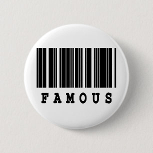 famous barcode design 6 cm round badge