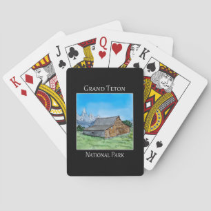 Famous barn in the Mormon Row, Grand Teton NP Playing Cards