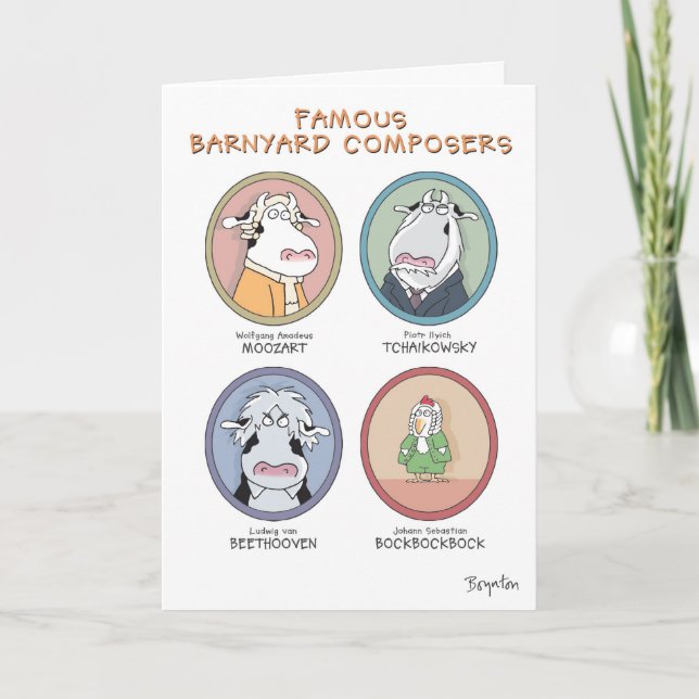 FAMOUS BARNYARD COMPOSERS CARD (Front)