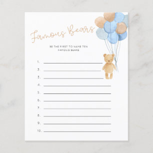 Famous Bears Game Blue Tan Balloons