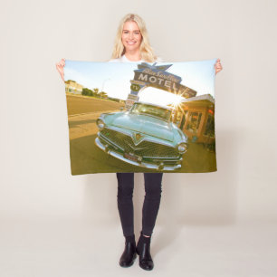 Famous Blue Swallow Motel on Route 66 Fleece Blanket