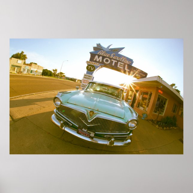 Famous Blue Swallow Motel on Route 66 Poster (Front)