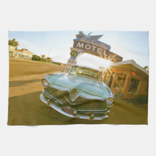 Famous Blue Swallow Motel on Route 66 Tea Towel