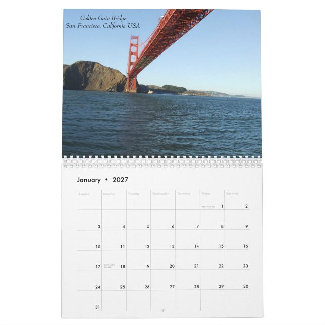 Famous Bridges 2015 Calendar (Jan 2027)