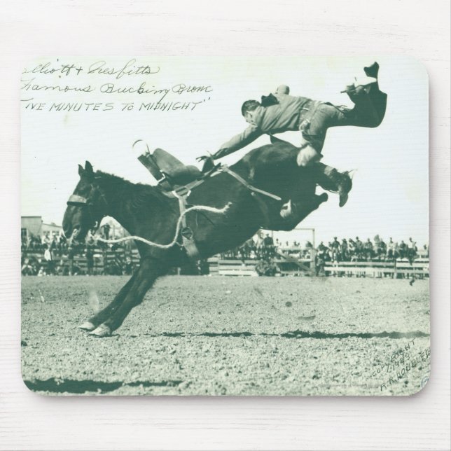 Famous Bucking Bronc Five Minutes Mouse Pad (Front)