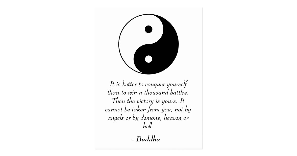 Famous Buddha Quotes - Conquer Yourself Postcard | Zazzle.com.au