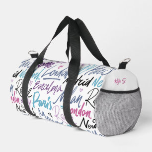 Famous Cities of the World Personalised Duffle Bag