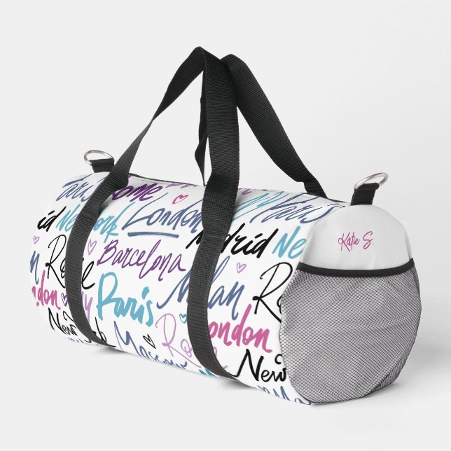Famous Cities of the World Personalised Duffle Bag (Right Corner)