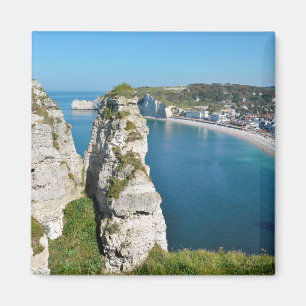 Famous cliffs of Etretat in France Postcard Metal  Magnet
