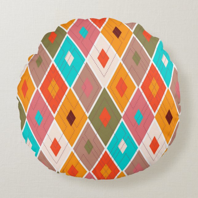 Famous Colour Round Pillow (Front)