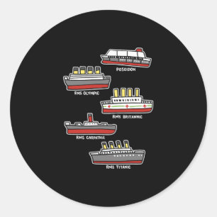 Famous Cruise Ship Rms Titanic Britanic Poseidon C Classic Round Sticker