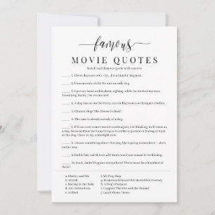 Famous Dog Movie Quotes Match Game Invitation