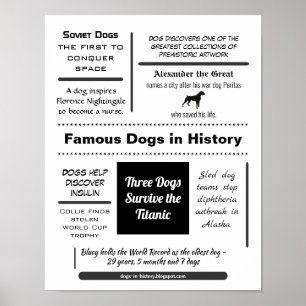 Famous Dogs in History Typography Poster