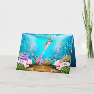 Famous doll dressed as a Mermaid Card
